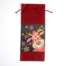 Load image into Gallery viewer, Diamond Painting Red Wine Bag - Red Christmas Deer
