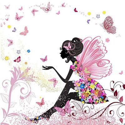 Diamond Embroidery Butterfly Fairy Pink 30x30cm