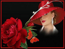Load image into Gallery viewer, Diamond Embroidery Red Rose Red Hat Beauty 40x30cm
