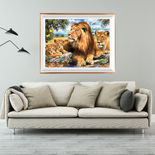Load image into Gallery viewer, Lion Family 40X30cm
