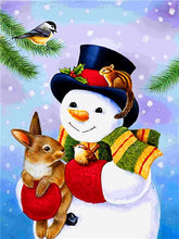 Load image into Gallery viewer, 5D Diamond Painting Christmas Squirrel Snowman
