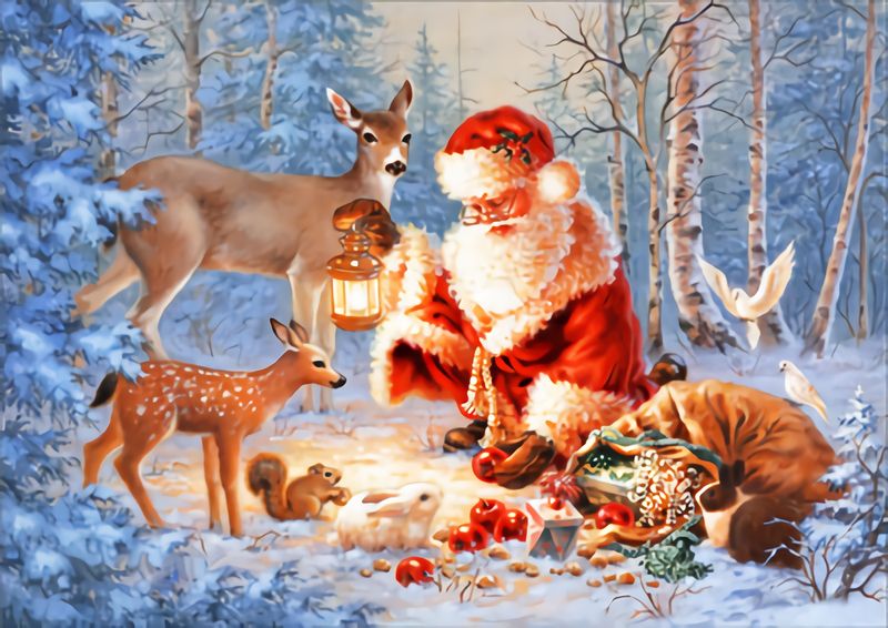 5D Diamond Painting Christmas Rabbit Squirrel Deer Christmas
