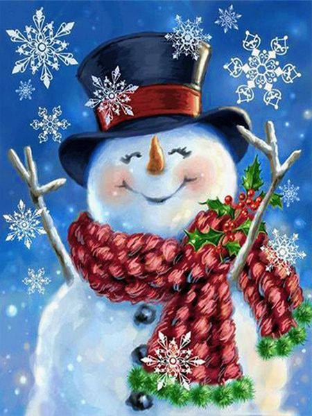 5D Diamond Painting Christmas Smiling Snowman