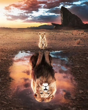 Load image into Gallery viewer, Lion Reflection 5D Diamond Painting
