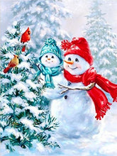 Load image into Gallery viewer, 5D Diamond Painting Christmas Snowman Child
