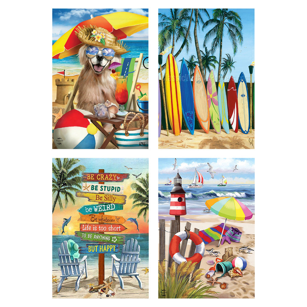 4-Pack Summer Vacation Diamond Painting Kits 30x40cm ADP9072