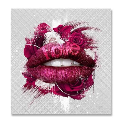 Lip Rose Red Diamond Painting