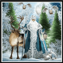Load image into Gallery viewer, Santa Snowman Christmas Diamond Painting
