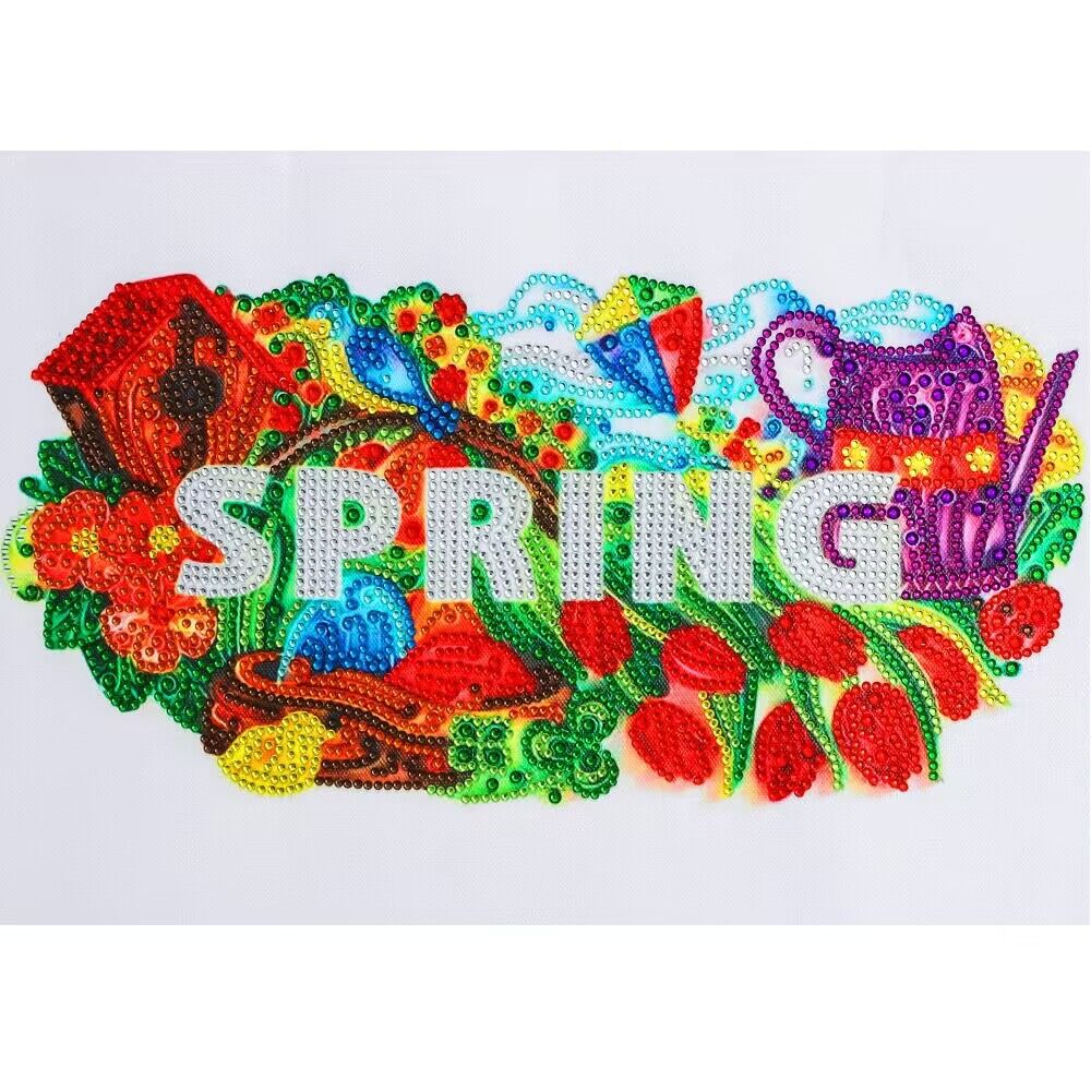 Abstract  - Special Shaped Drill Diamond Painting - Spring