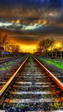 Sunrise Sunset Train Track Landscape ADP5956