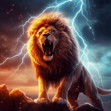 Load image into Gallery viewer, Lightning Lion Howl Diamonds Art - 30x30cm
