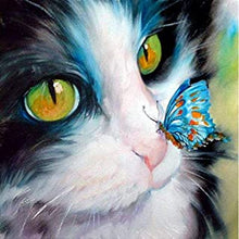 Load image into Gallery viewer, Cat With Butterfly Diamond Painting
