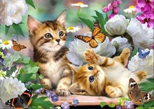 Load image into Gallery viewer, 5D Diy Diamond Painting Cats Butterfly Flower
