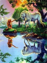 Load image into Gallery viewer, Diy Diamond Painting Mermaid And Unicorn
