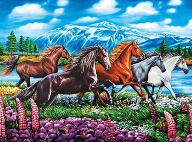 Diy Diamond Painting Five Horses