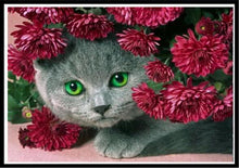 Load image into Gallery viewer, Cat Flowers Diamond Painting
