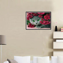 Load image into Gallery viewer, Cat Flowers Diamond Painting
