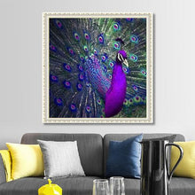 Load image into Gallery viewer, Purple Peacock Diamond Art
