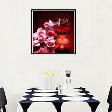 Load image into Gallery viewer, Pink Rose Wine Diamond Painting
