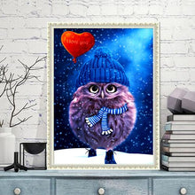 Load image into Gallery viewer, Owl In A Hat Crystal Diamond Painting
