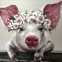 Load image into Gallery viewer, Piglet With Flowers Diamond Art Kits
