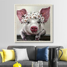 Load image into Gallery viewer, Piglet With Flowers Diamond Art Kits
